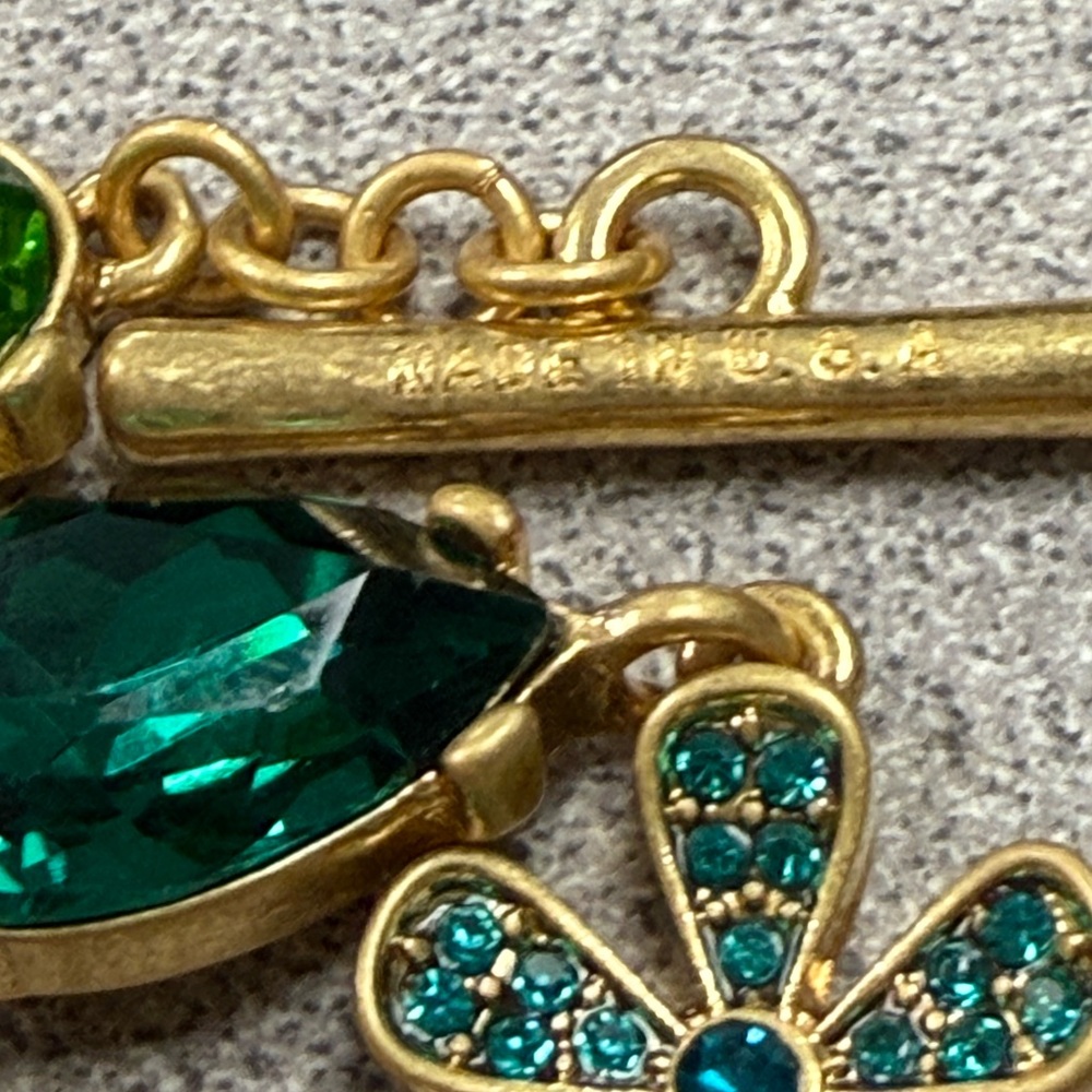 Óscar de la Renta flower in green rhinestones - Picture 7 of 10